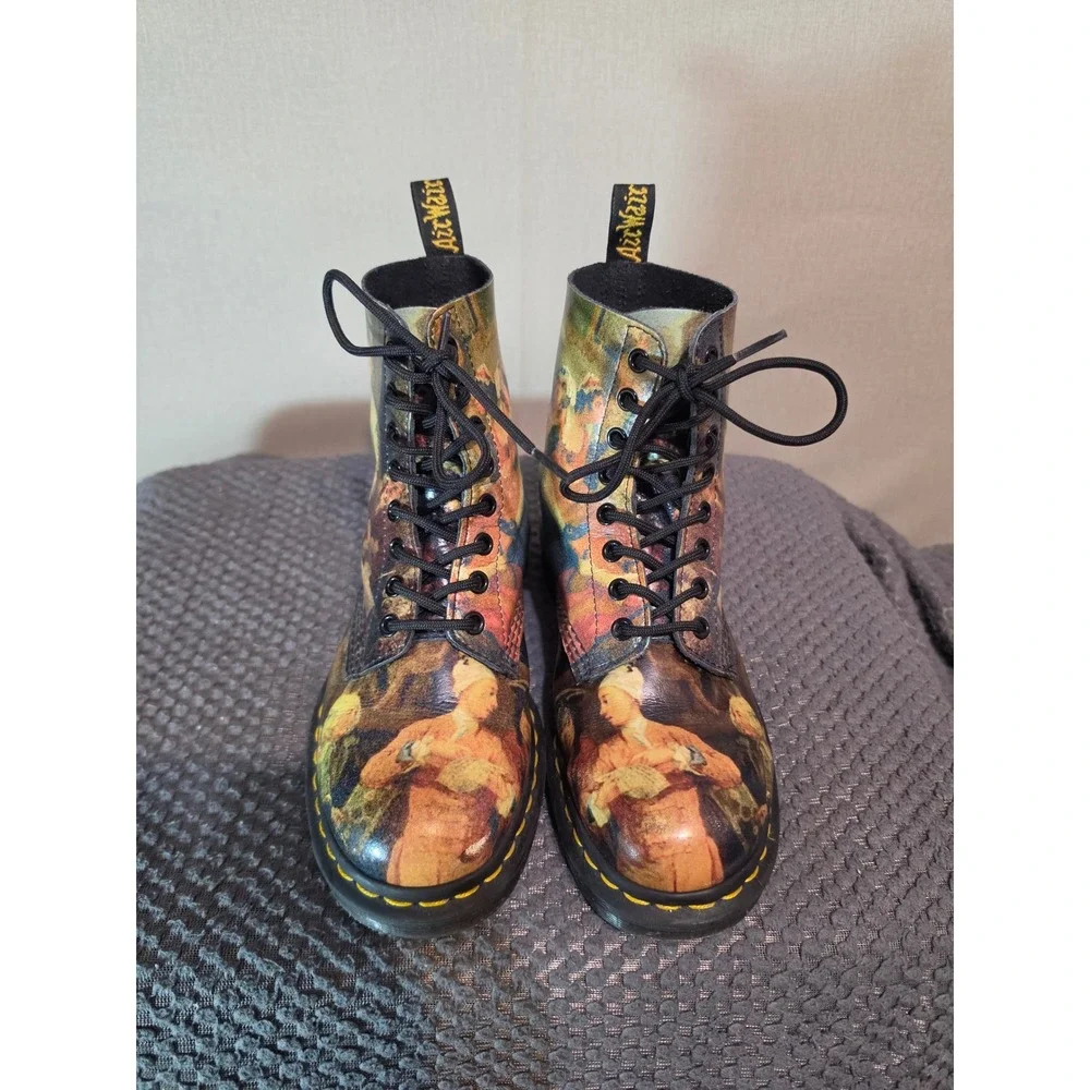 Dr. Martens 1460 Pascal Hogarth Renaissance Print Boots Mens 6 Ladies 7 Multi